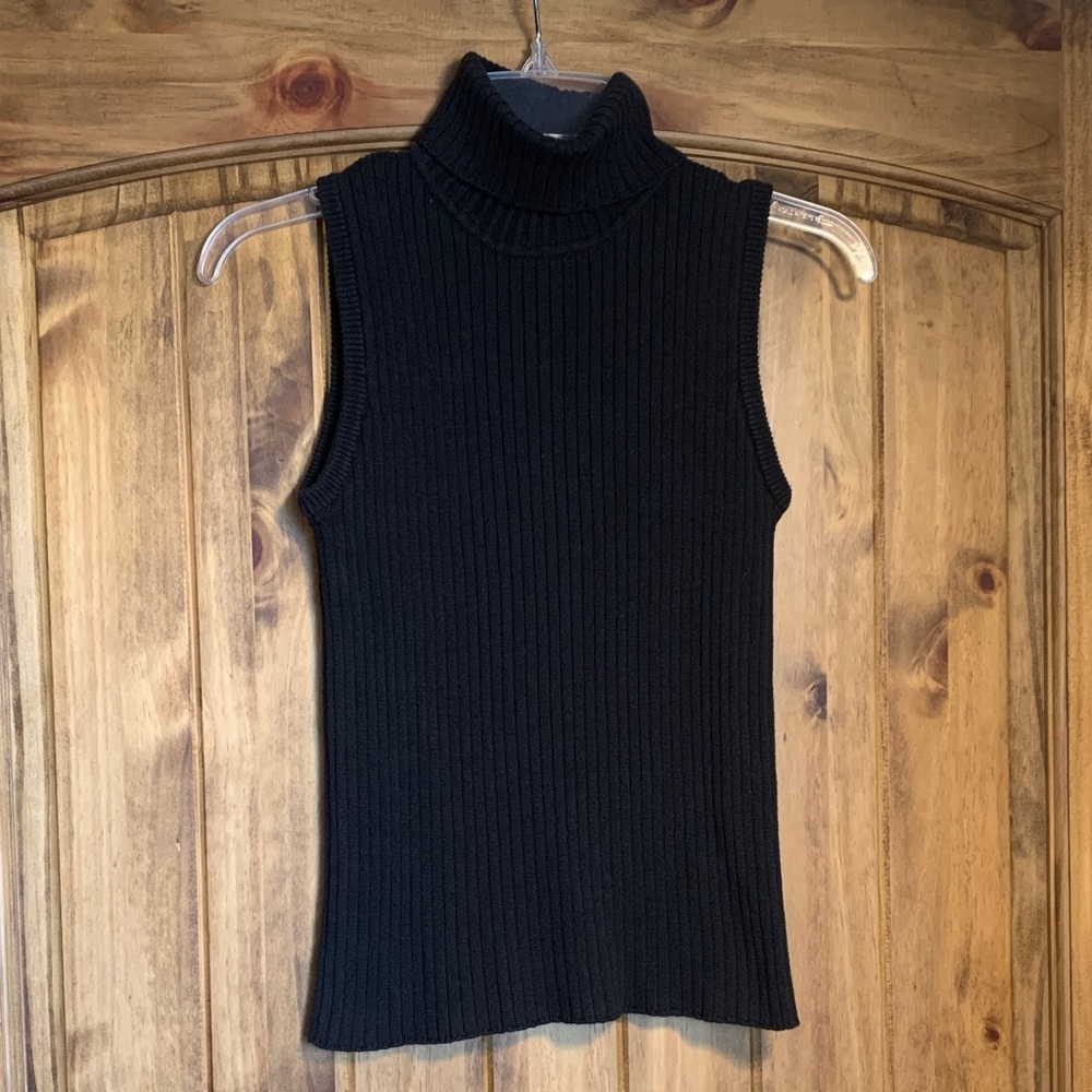 Chadwicks Black Ribbed Knit Top